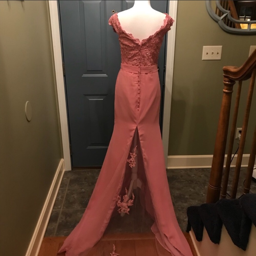 Prom dress with lace